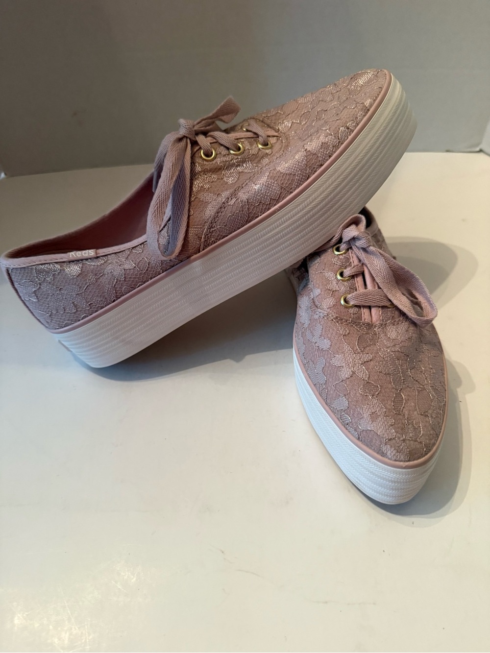 Keds Point Lace Dusty Pink Platform Sneakers Women’s 8